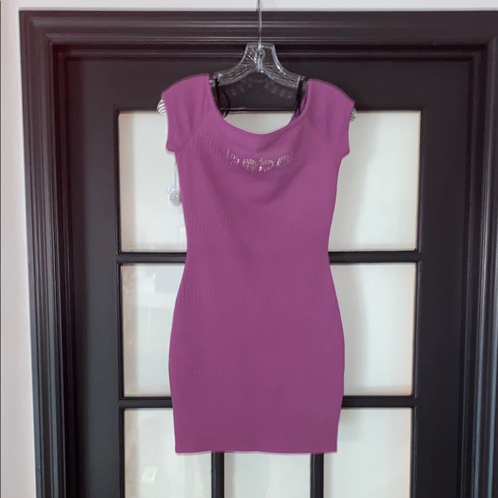 Bebe Purple Cap Sleeve Dress